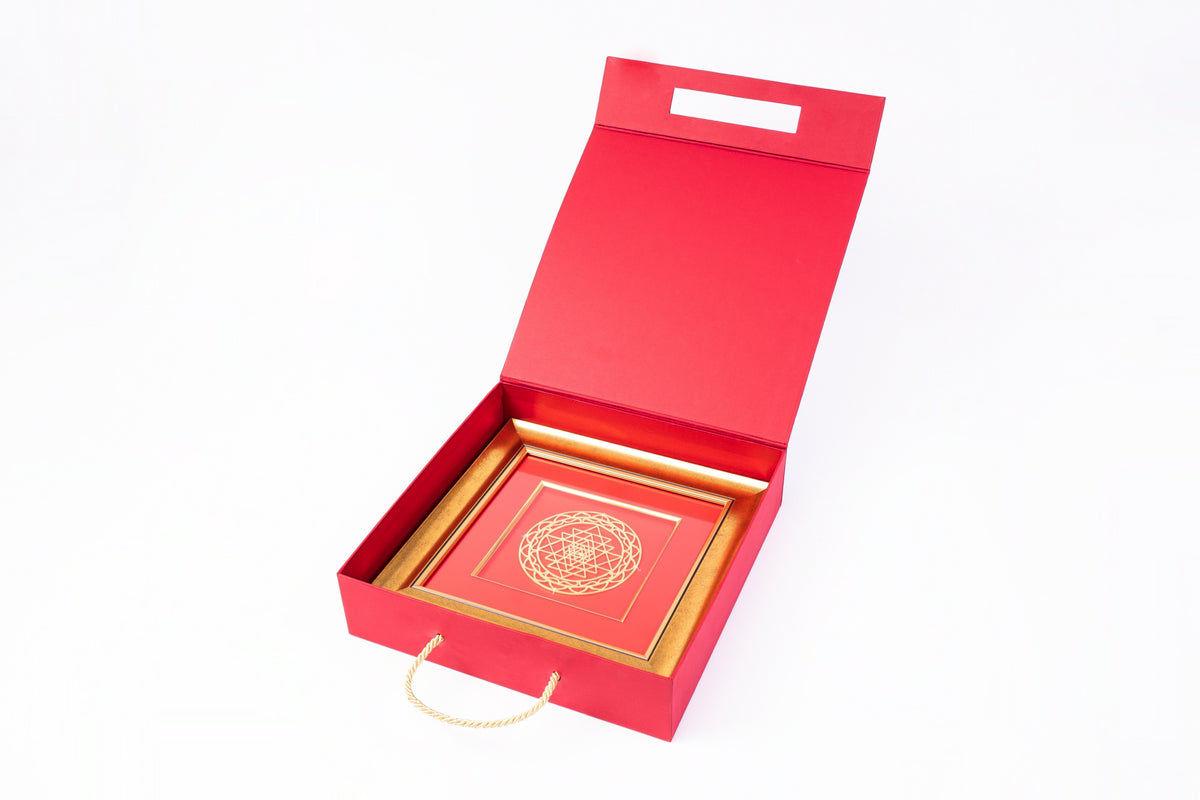 Shree Chakra Wall Hanging Decor 120mm (18kt Gold Micron)