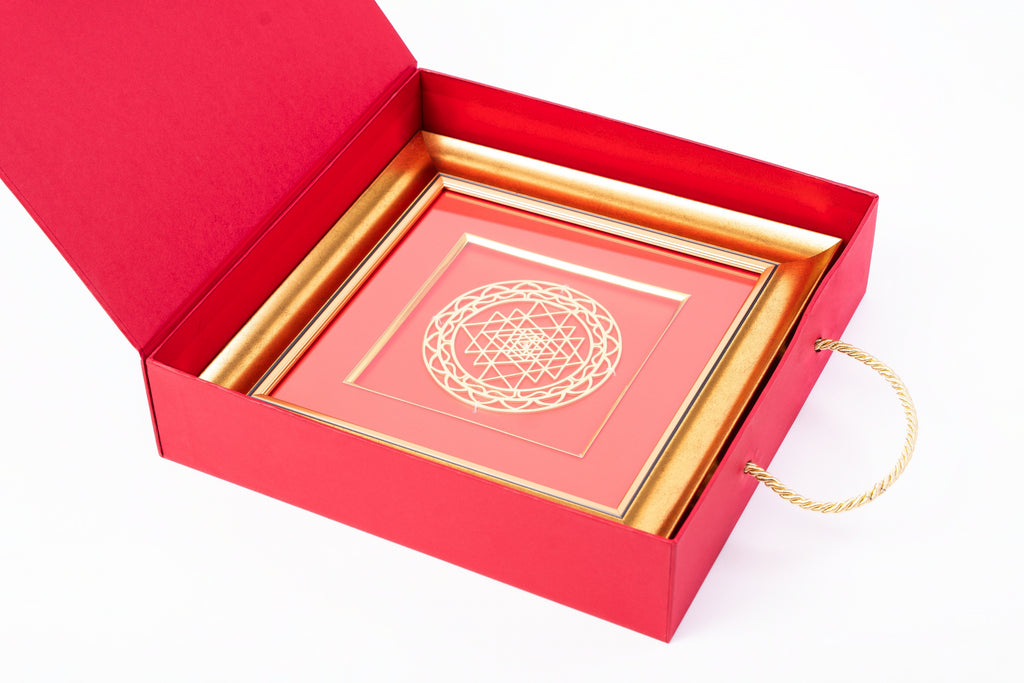 Shree Chakra Wall Hanging Decor 120mm (18kt Gold Micron)