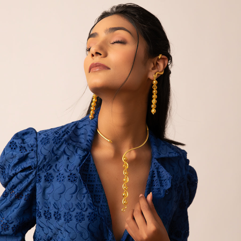 Kundalini Earrings  with Seven Chakras (Snake Earrings)
