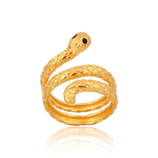 Snake Ring: (92.5 Sterling Silver with Gold Plating)