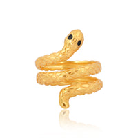 Snake Ring: (92.5 Sterling Silver with Gold Plating)