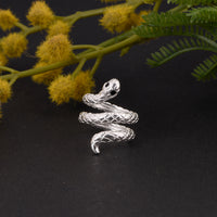 Snake Ring: (92.5 Sterling Silver)