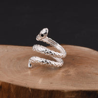 Snake Ring: (92.5 Sterling Silver)