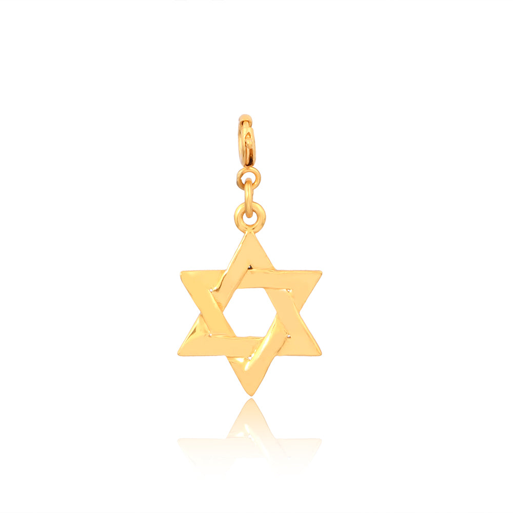 Star of David Charm - Brass