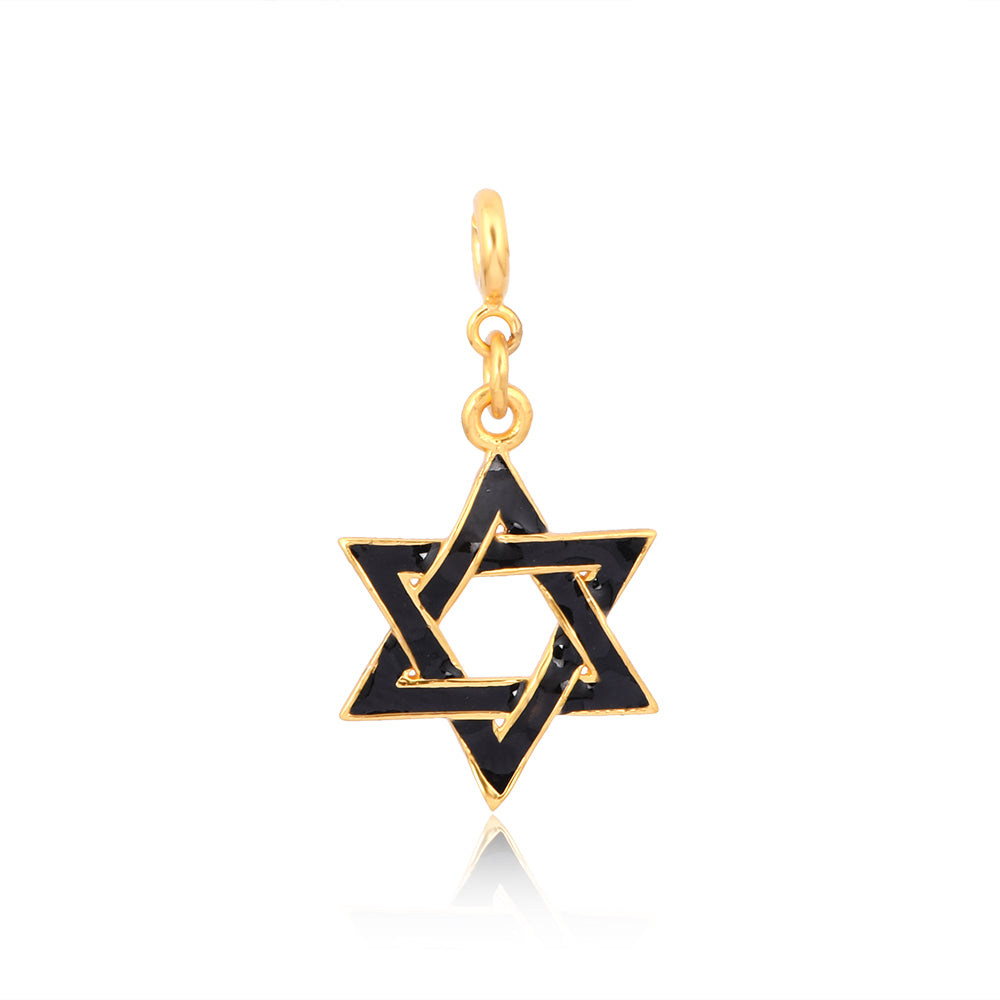 Star of David Charm - Brass