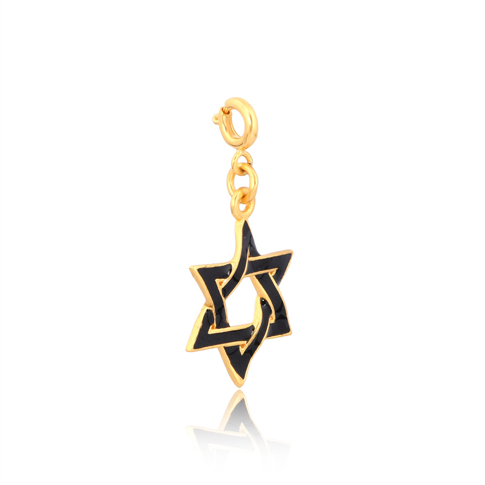 Star of David Charm - Brass