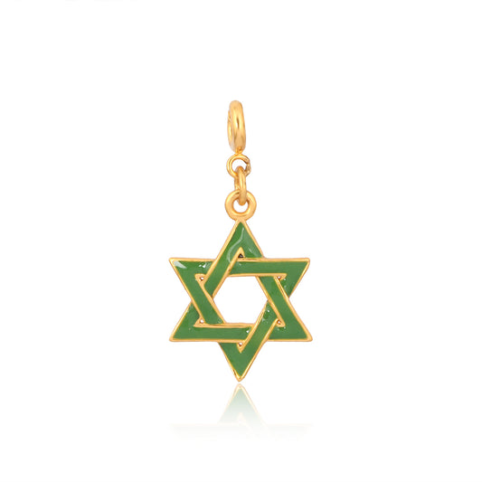 Star of David Charm - Brass