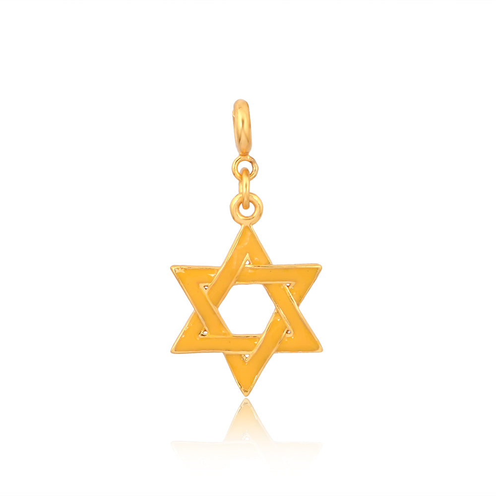 Star of David Charm - Brass