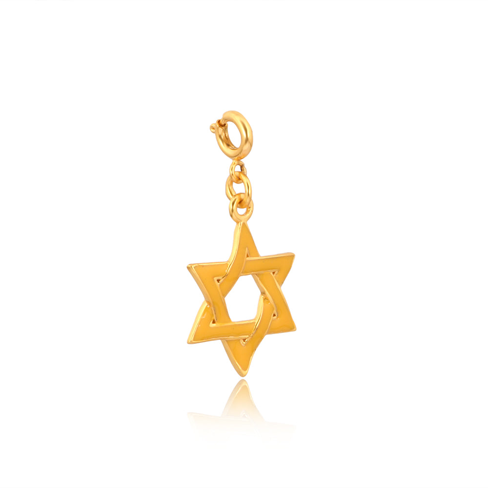 Star of David Charm - Brass