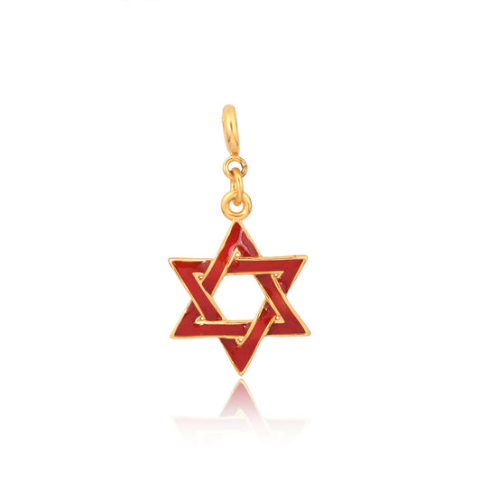 Star of David Charm - Brass