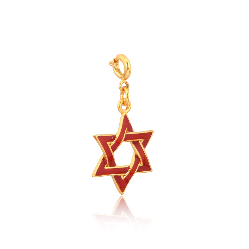 Star of David Charm - Brass