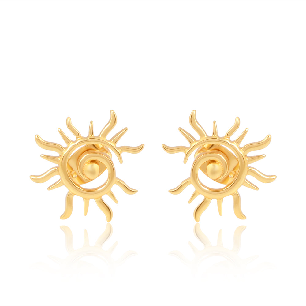 Surya: The Radiant Sun Earring (18kt Gold Micron)