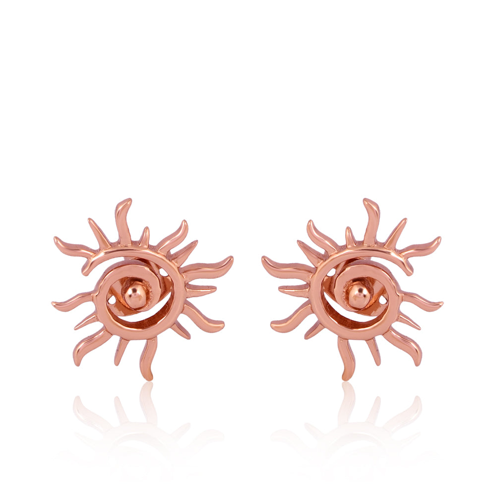 Surya: The Radiant Sun Earrings (18kt Rose Gold Micron)