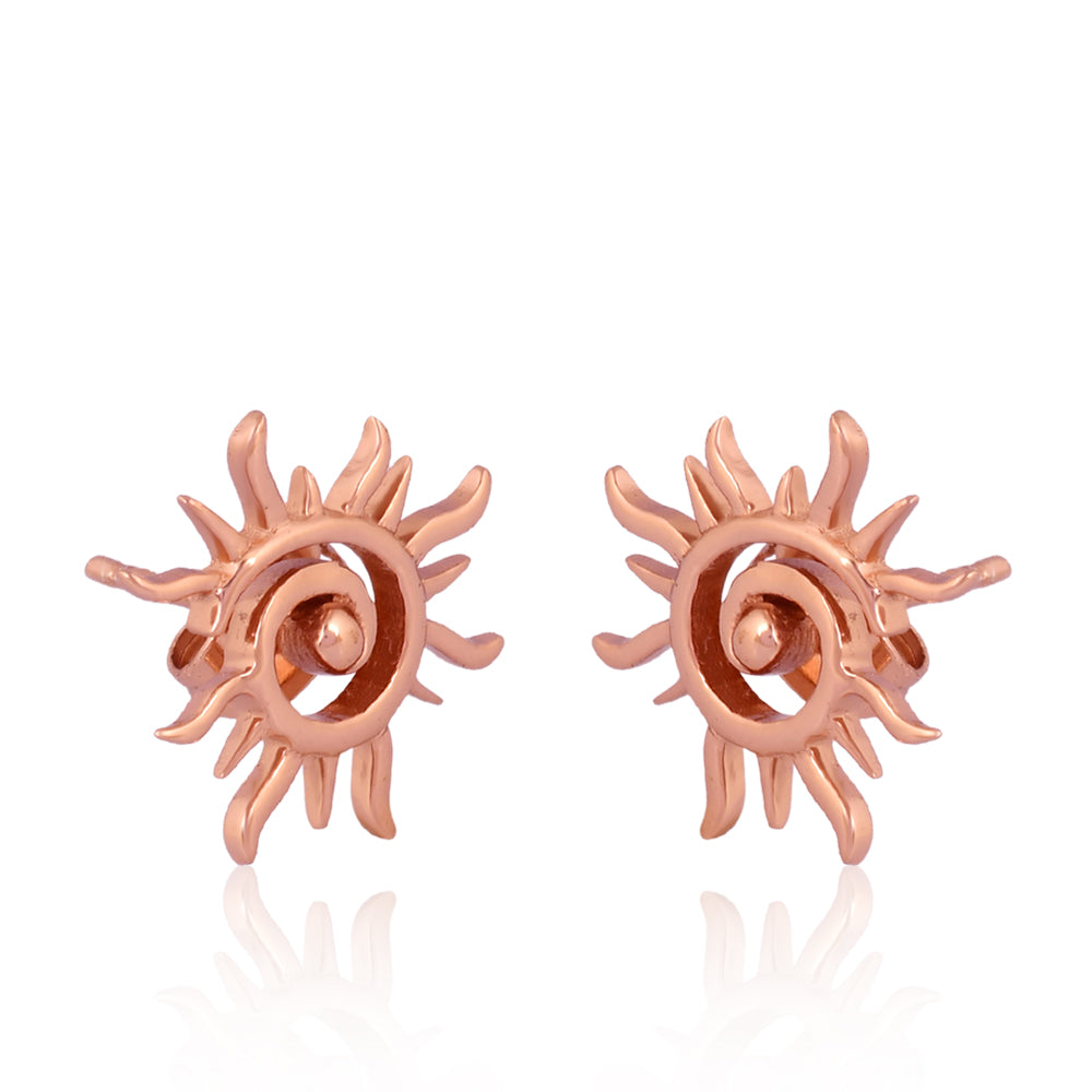 Surya: The Radiant Sun Earrings (18kt Rose Gold Micron)