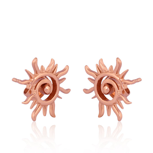 Surya: The Radiant Sun Earrings (18kt Rose Gold Micron)