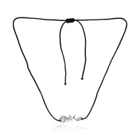 Sun Moon Star Necklace (92.5 Sterling Silver) with Black Thread