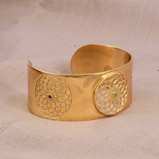 The Healing Nexus Cuff: Silver with Gold Plating