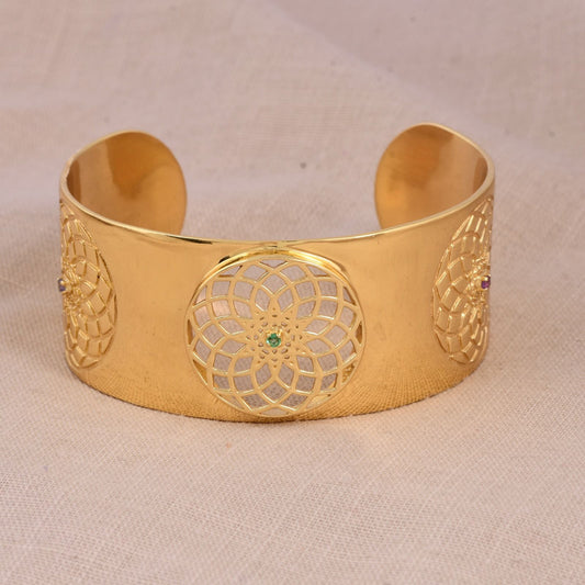 The Intuitive Oracle Cuff: Silver with Gold Plating