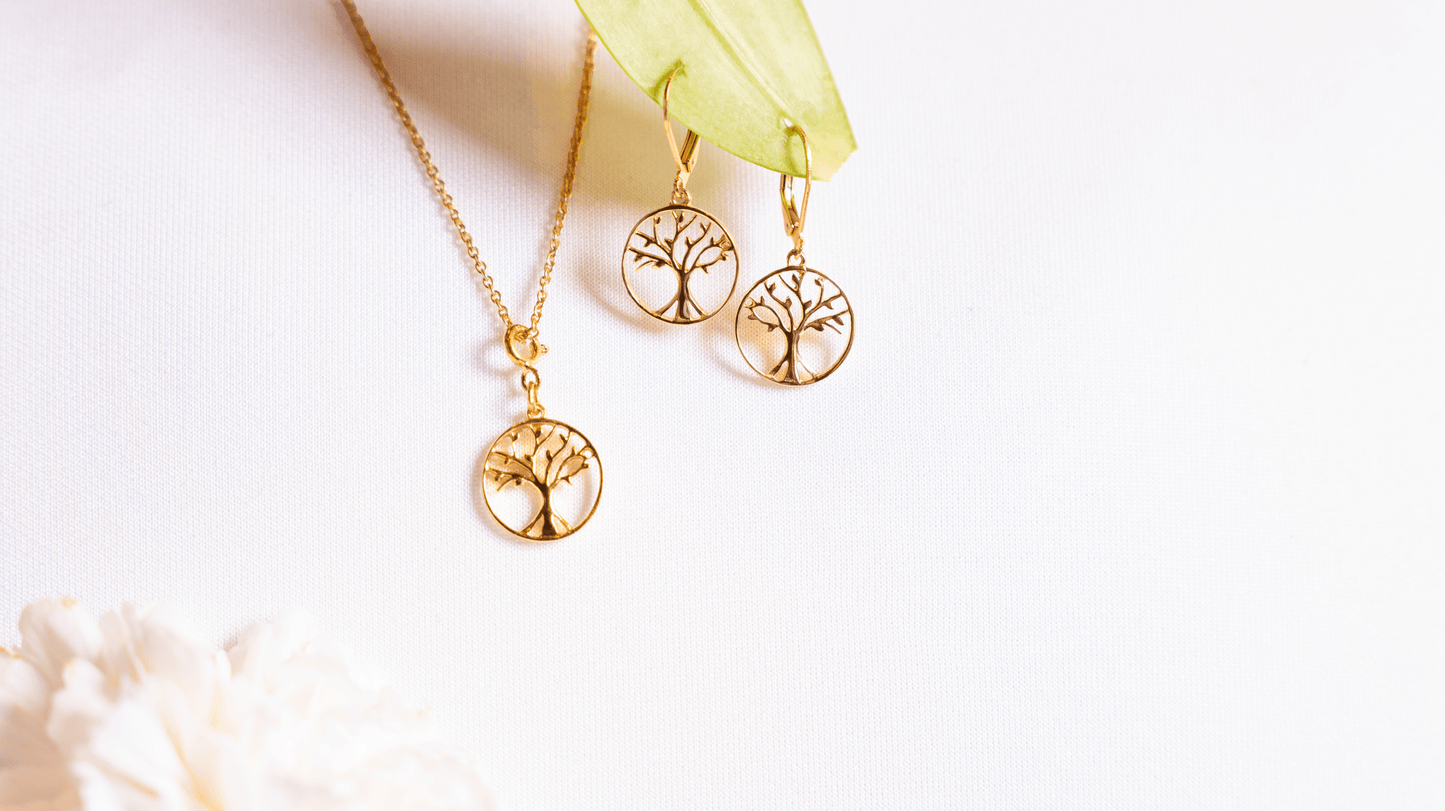 Tree of Life Set (Earrings + Charm + Chain)