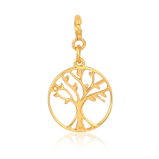 Tree of Life Charm  Silver with Gold Plating