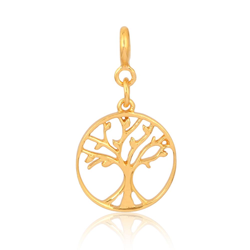 Tree of Life Charm  Silver with Gold Plating