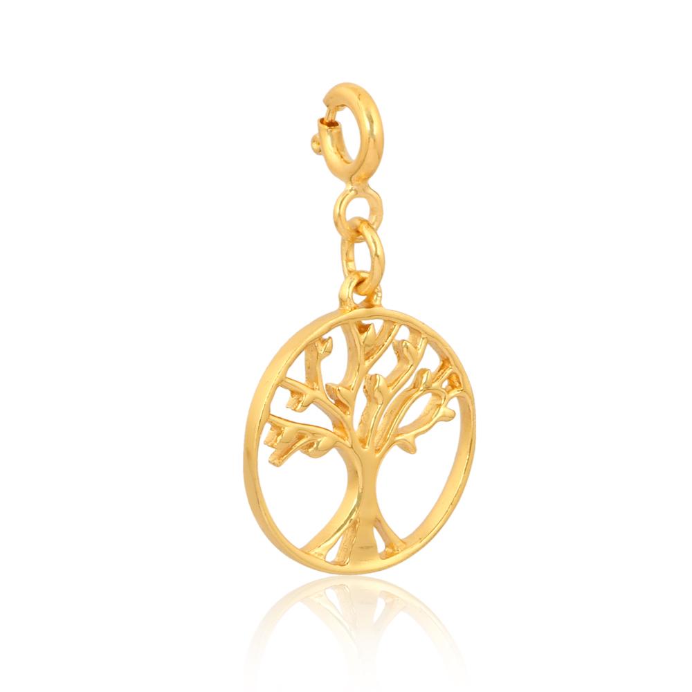 Tree of Life Charm  Silver with Gold Plating