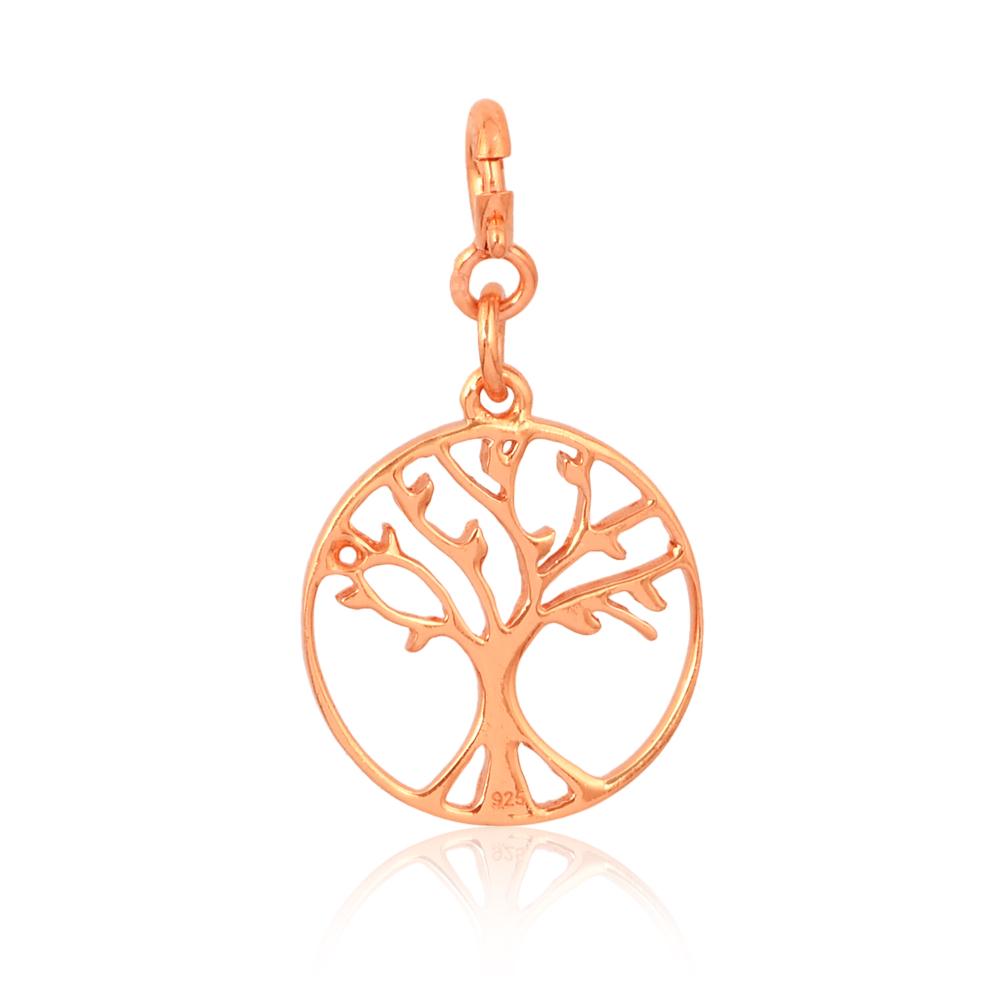 Tree of Life Charm  Silver with Rose Gold Plating