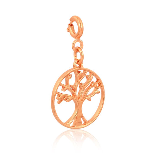 Tree of Life Charm  Silver with Rose Gold Plating