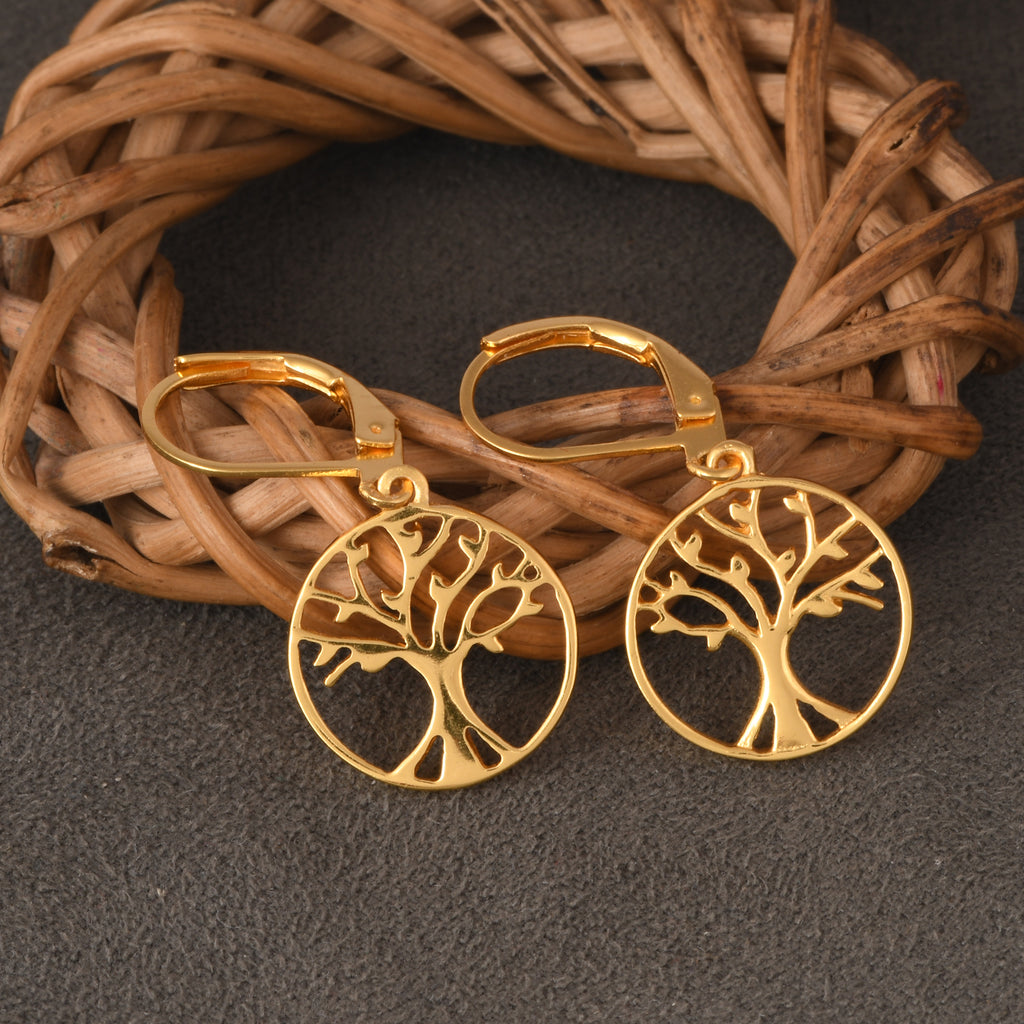 Tree of Life Earrings (18kt Gold Micron)