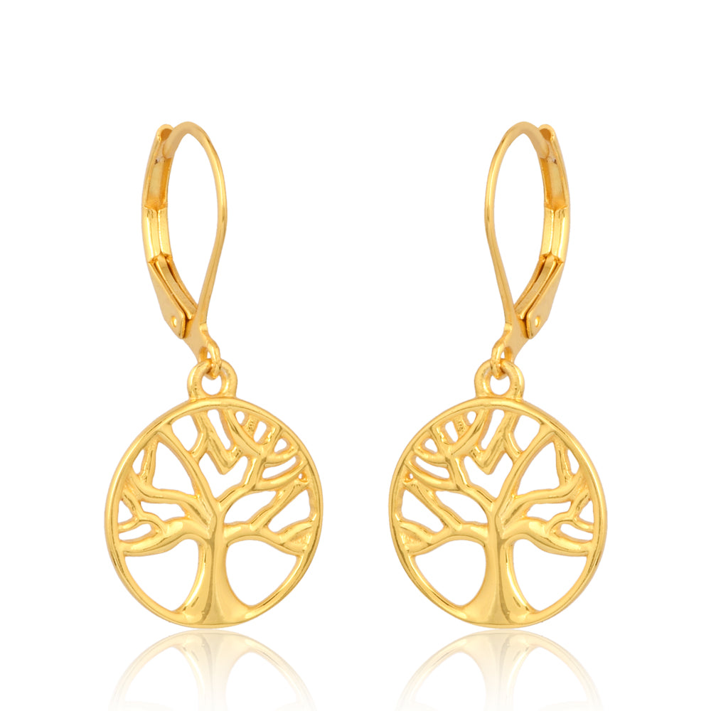 Tree of Life Earrings (18kt Gold Micron)