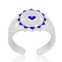 Twin Heart Meditation Ring 92.5 Sterling Silver (Blue)