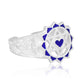 Twin Heart Meditation Ring 92.5 Sterling Silver (Blue)