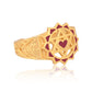 Twin Heart Meditation Ring 18kt Gold Micron (Red Enamelling)