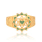 Twin Heart Meditation Ring 18kt Gold Micron (Green Enamelling)