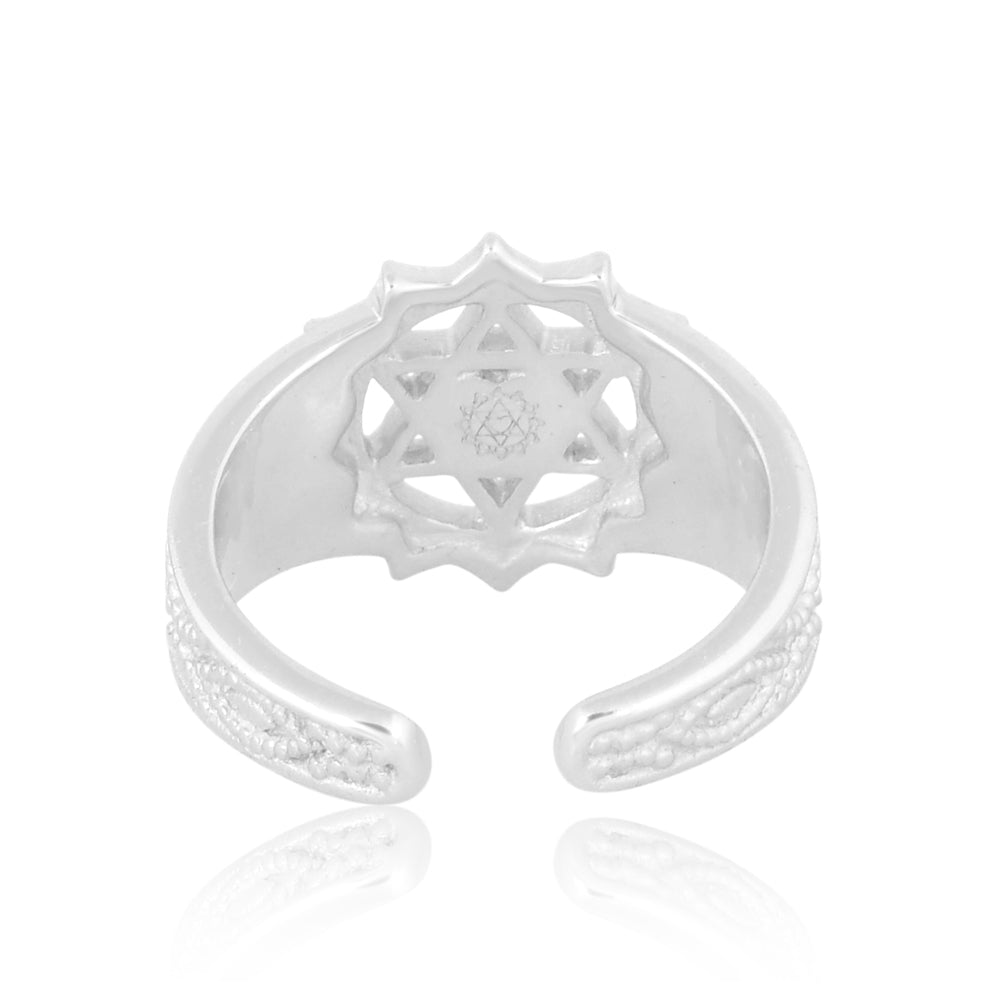 Twin Heart Meditation Ring 92.5 Sterling Silver (Red)