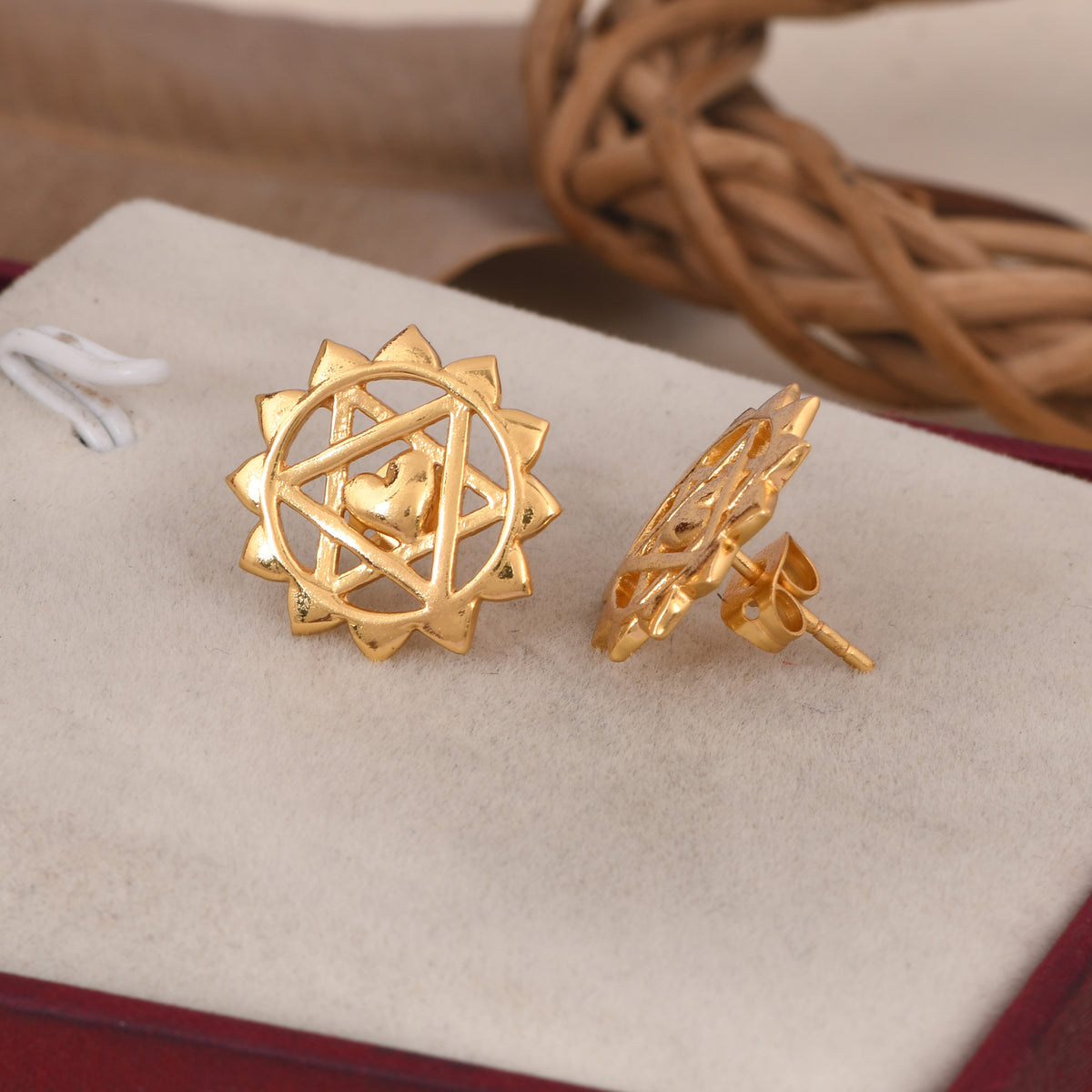 Golden Twin Heart Earrings (18kt Gold Micron)