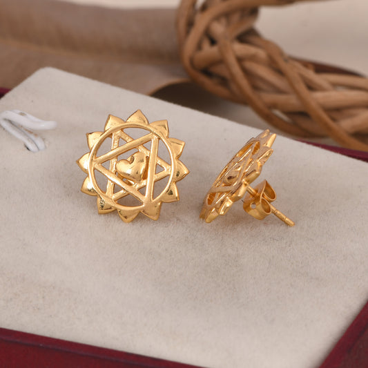 Golden Twin Heart Earrings