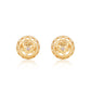 Twin Heart Chakra Stud Earrings  14k Gold and Diamond