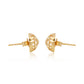 Twin Heart Chakra Stud Earrings  14k Gold and Diamond