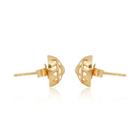 Twin Heart Chakra Stud Earrings 14k Gold and Diamond