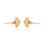 Twin Heart Chakra Stud Earrings 14k Gold and Diamond