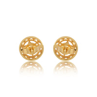 Twin Heart Chakra Stud Earrings 14k Gold and Diamond