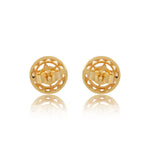 Twin Heart Chakra Stud Earrings 14k Gold and Diamond
