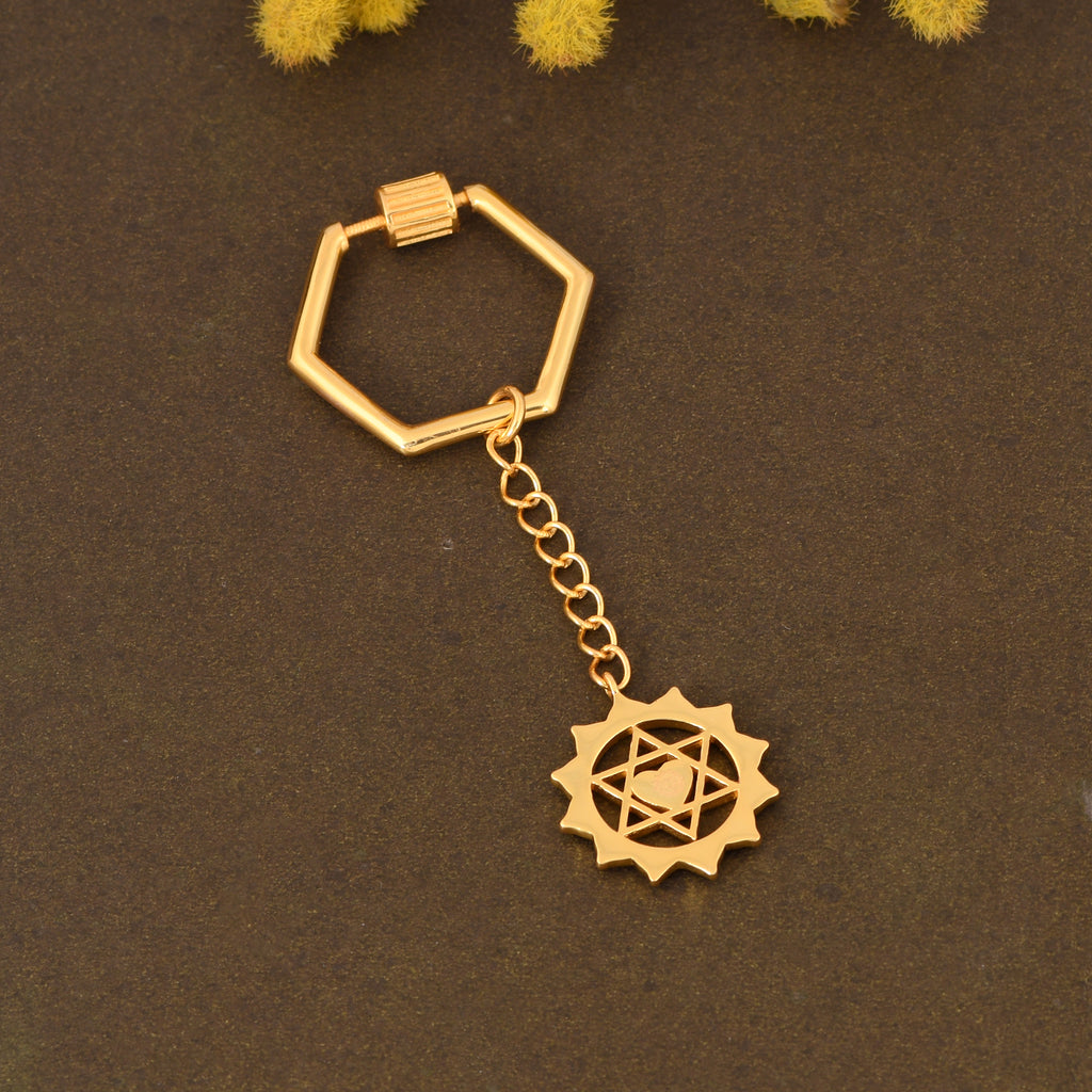 Twin Heart Keychain (18kt Gold Micron)
