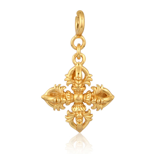 Dorge/ Vajra Charm- Silver + Gold Plating