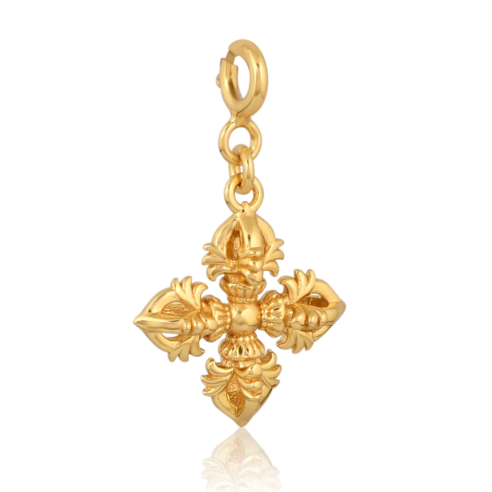 Dorge/ Vajra Charm- Silver + Gold Plating