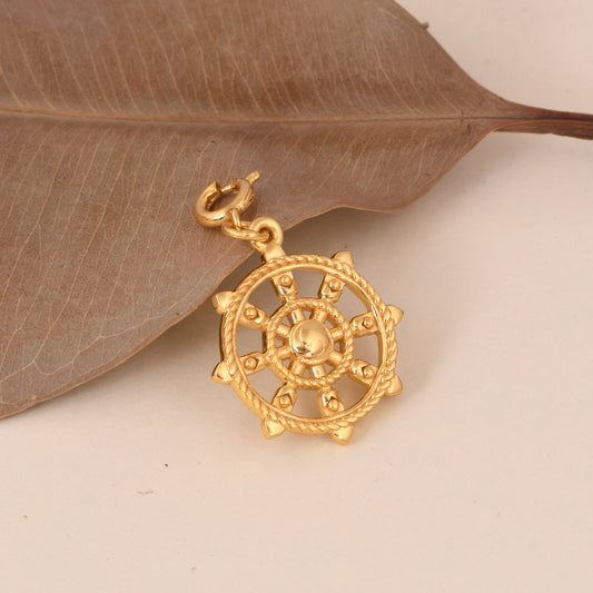 Auspicious Buddhist Charm: Wheel of Dharma