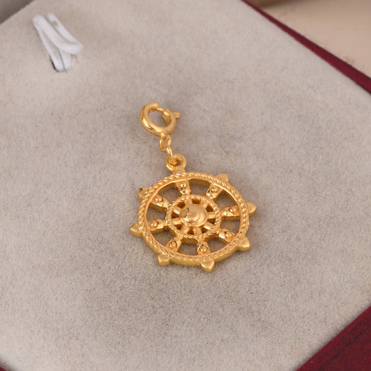 Auspicious Buddhist Charm: Wheel of Dharma