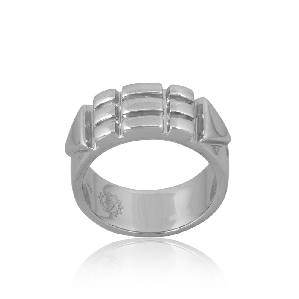 Aura Enhancer Atlantis Ring 5mm Rhodium Finish - Self Love Jewels
