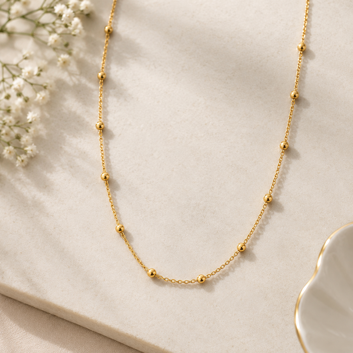 Ball Chain 18kt Micron Gold Plated